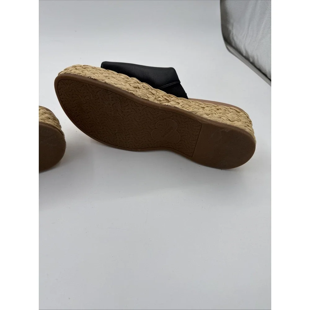 Sam & Libby Black Platform Espadrille Size 7
